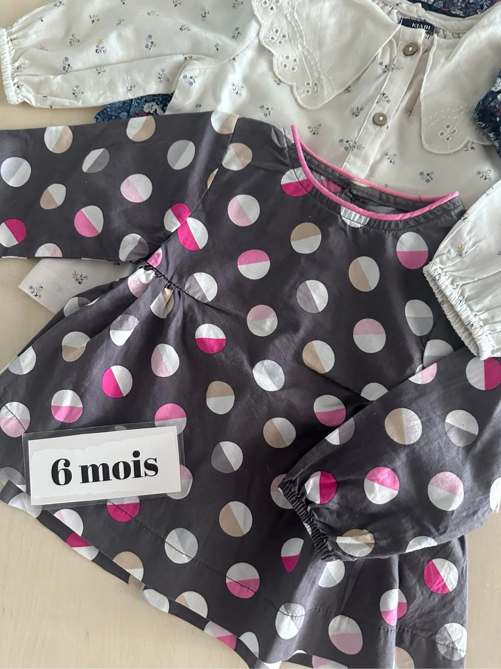Set van 3 baby-meisjesoverhemden/blouses / maat 6 maanden – photo 5